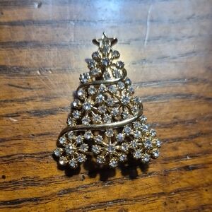 Stauer Rhinestone Christmas Tree Snowflake Star Brooch Pendant